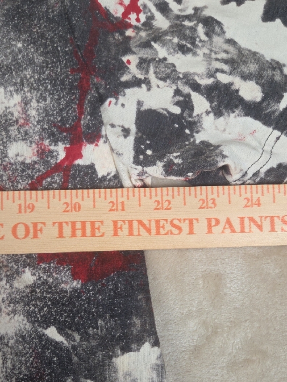 Graphic Horror Panel Tie-Dye Tee in Black, White & Red - Picture 4 of 5